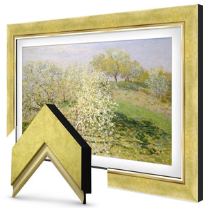 gold contemporary samsung frame tv