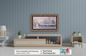 distressed reclaimed wood tv frame for samsung the frame tv
