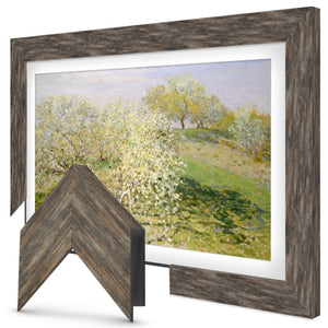 distressed reclaimed wood tv frame for samsung the frame tv