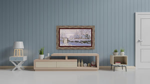 distressed reclaimed wood tv frame for samsung the frame tv