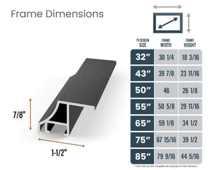 Anodized Black - Alloy Scoop Samsung Frame TV Bezel
