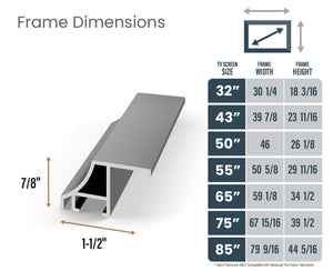 Graphite - Alloy Scoop Samsung Frame TV Bezel