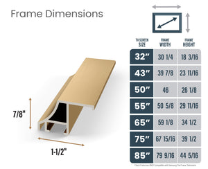 Pale Gold - Alloy Scoop Samsung Frame TV Bezel