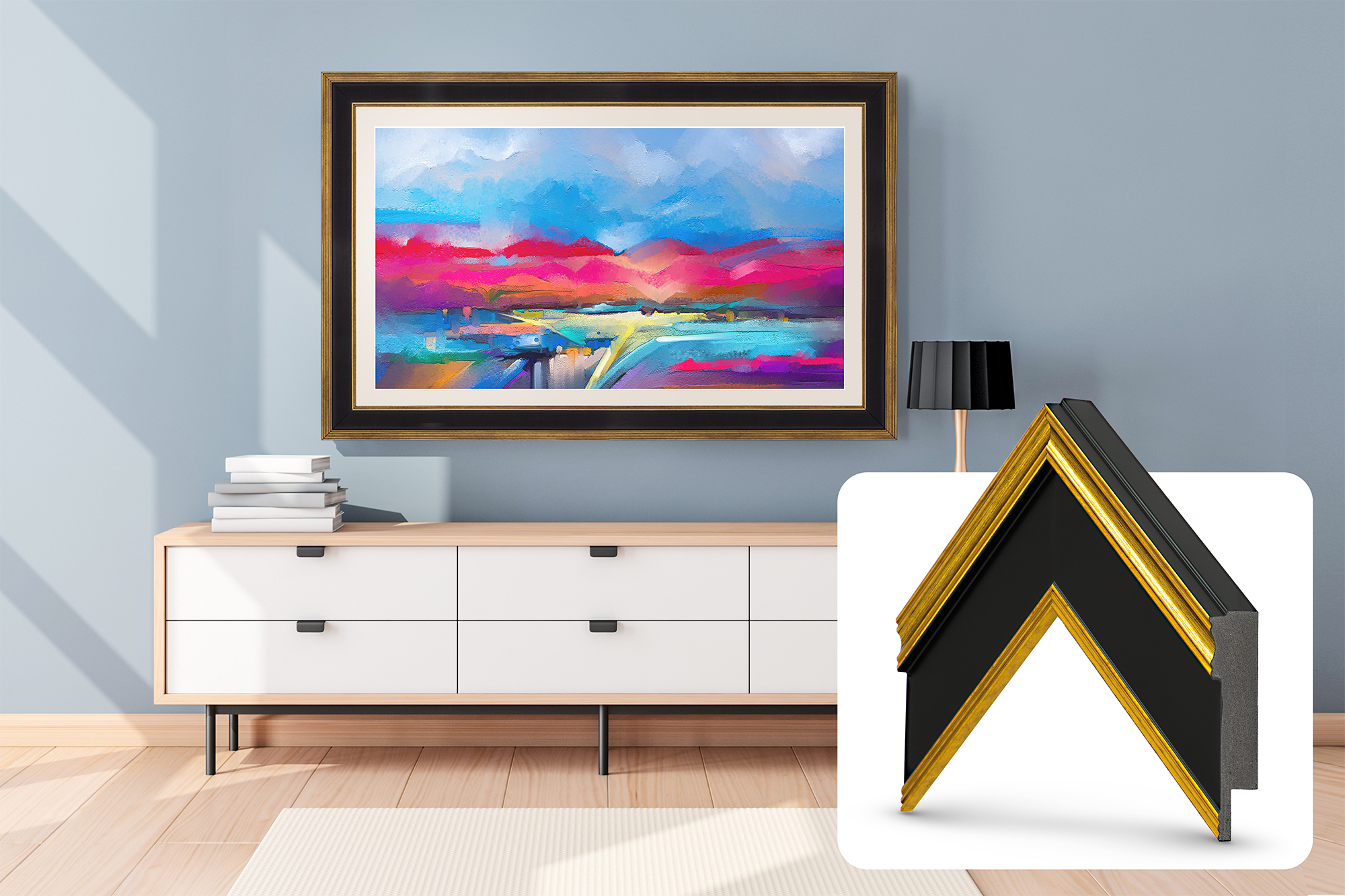 Deco TV Frames Samsung the Frame TV Antique Gold and Black