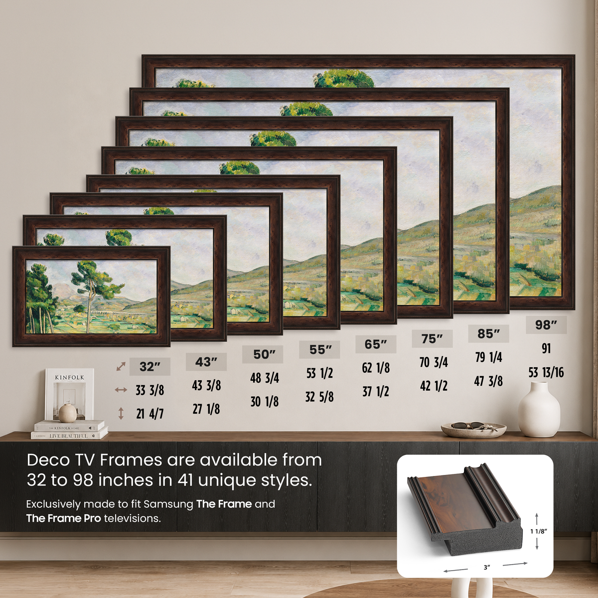 Deco TV Frames Samsung the Frame TV Burlwood