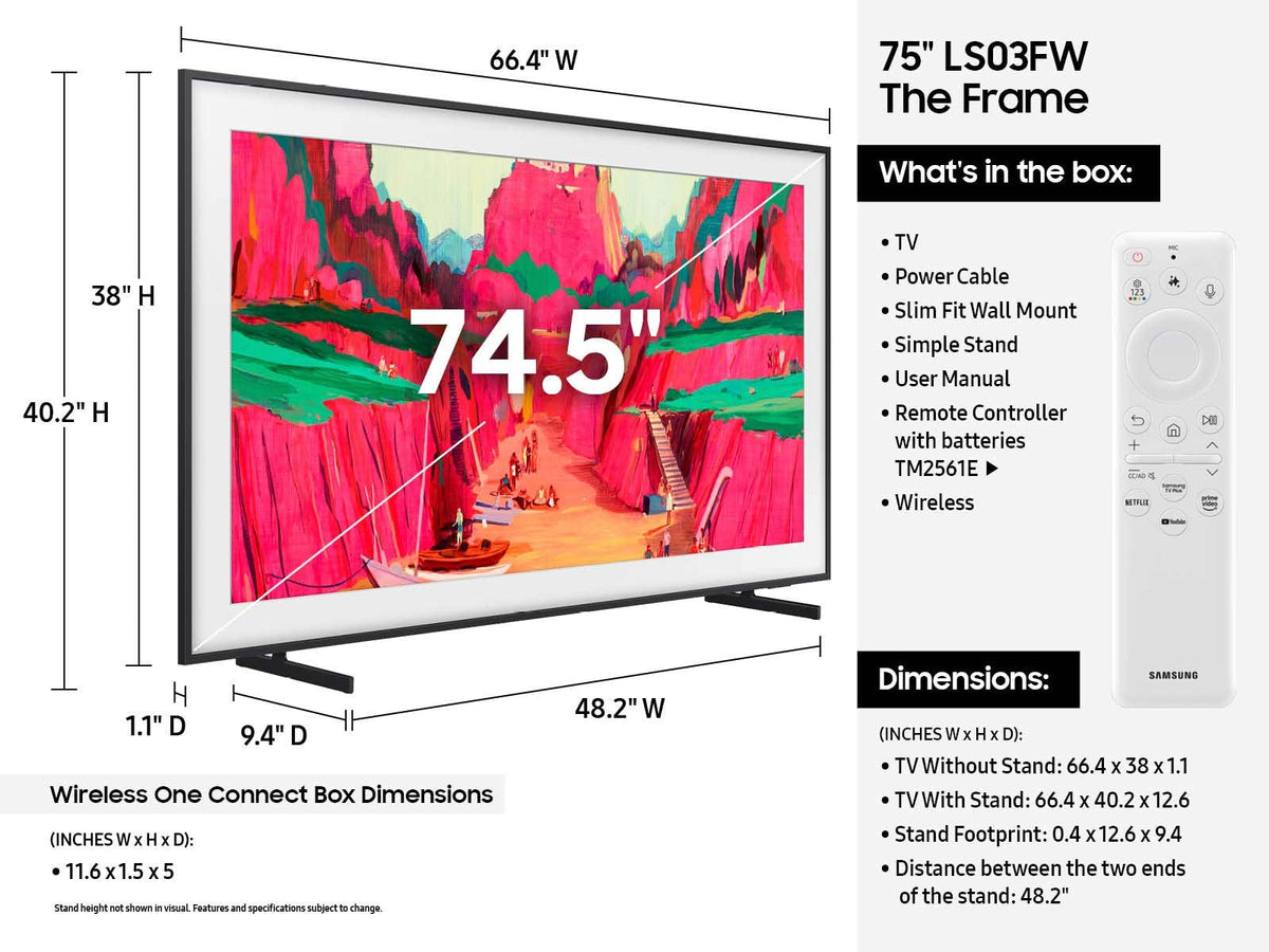 75" Samsung The Frame Pro / Neo QLED 4K Art Mode Samsung Vision AI Smart TV (2025)