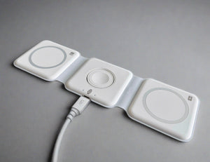 Foldable 3-in-1 Wireless Charger with Magnetic Phone, Watch, and Headphone Charging