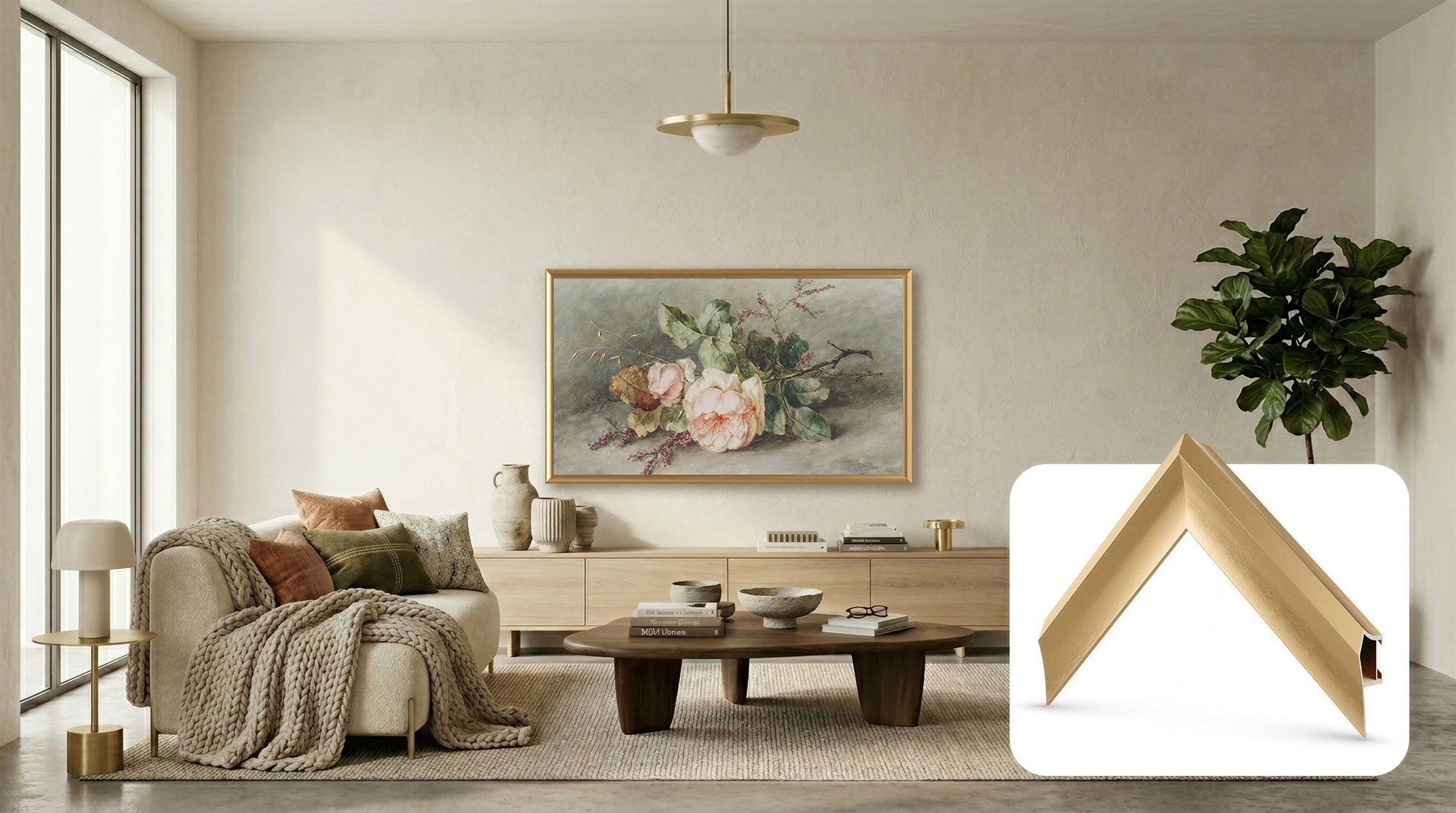Pale Gold - Alloy Prismatic Samsung Frame TV Bezel