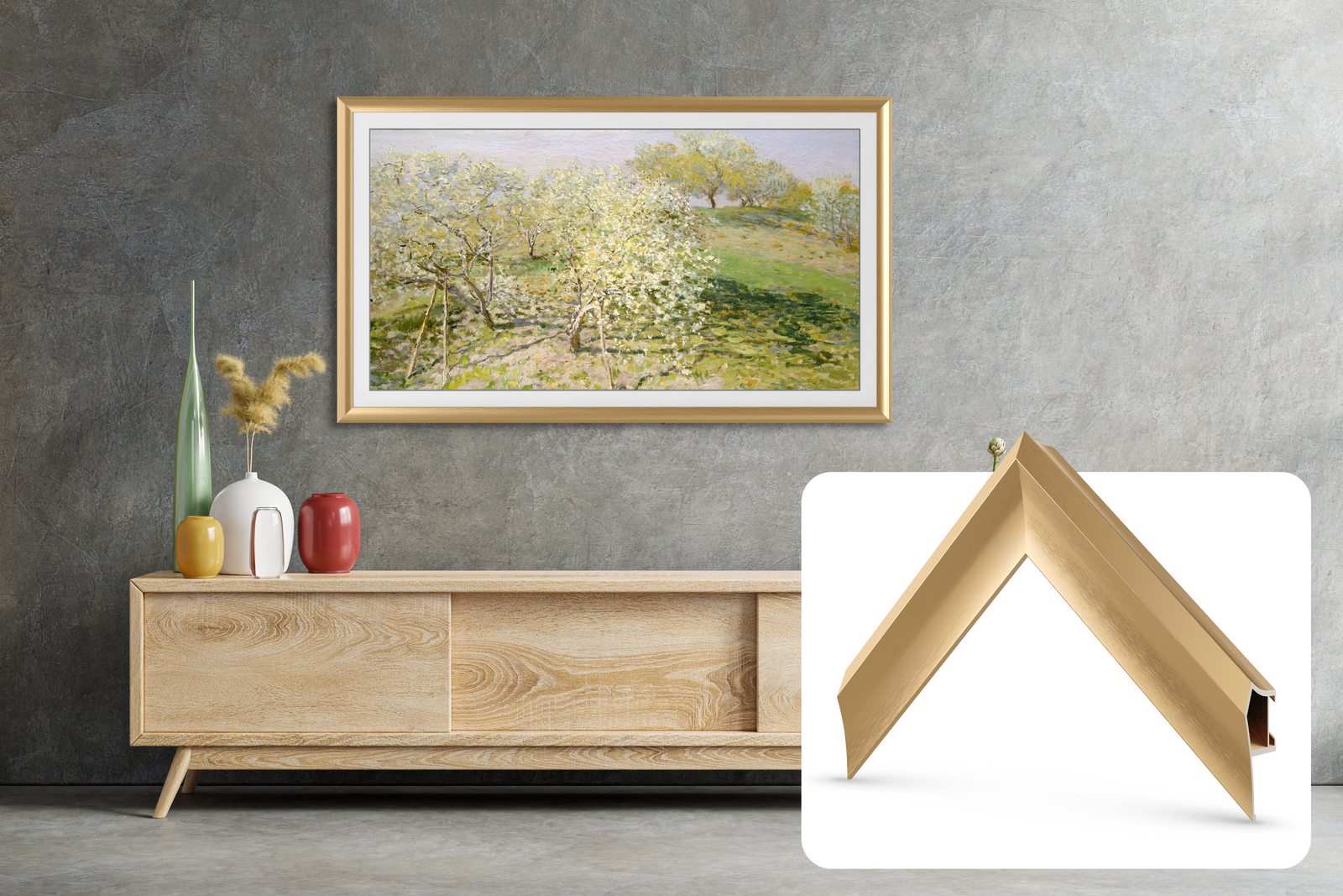 Or pâle - Lunette de cadre Samsung prismatique en alliage