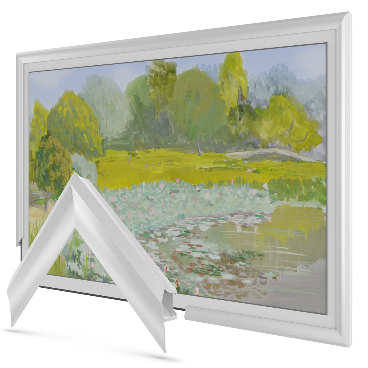 Blanc pur - Lunette de cadre Samsung prismatique en alliage