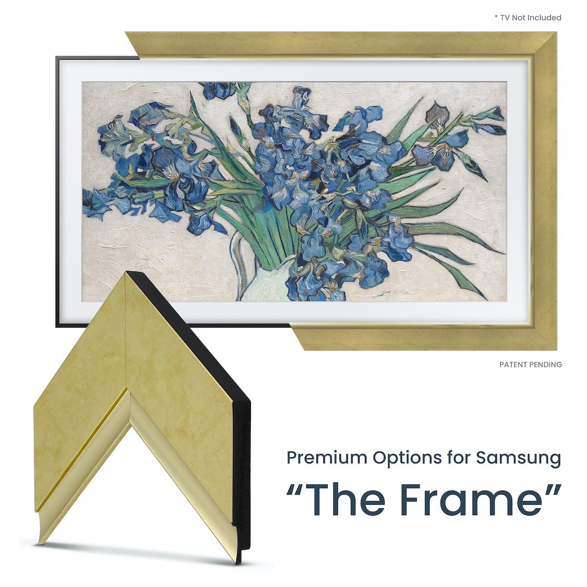 gold contemporary samsung frame tv