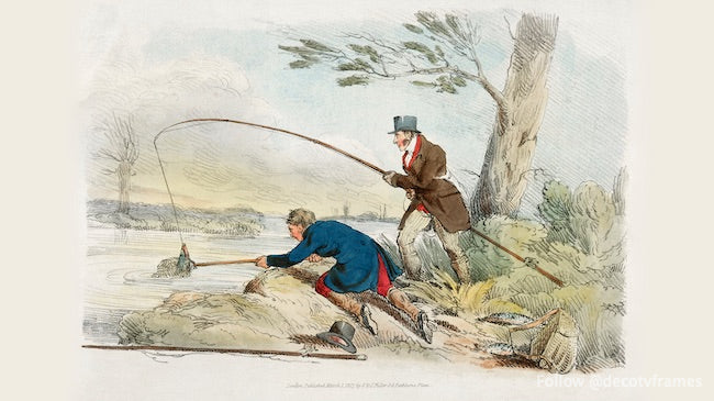 Ilustración de la pesca de Sporting Sketches (1817-1818)