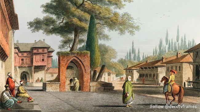 Caravansary at Kustchiuk Czemege from Views in the Ottoman Dominions, in Europe, in Asia, and some of the Mediterranean islands (1810)