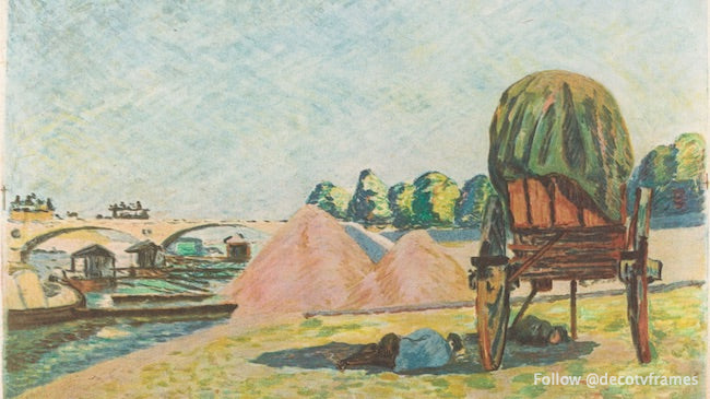 Gypsy camp with their horse-drawn sleighs